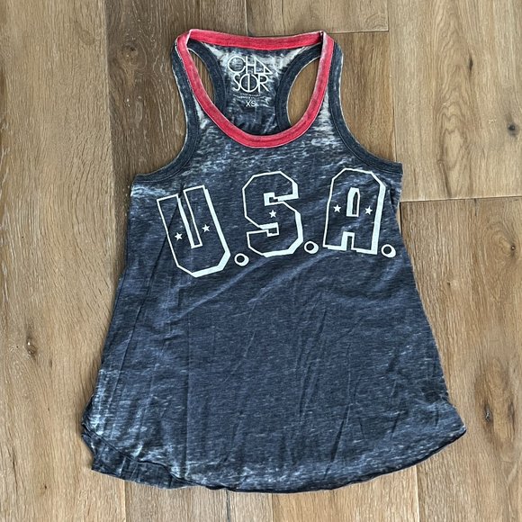 Chaser USA Burn Out Tank Size XS Red, White & Blue - Picture 2 of 5